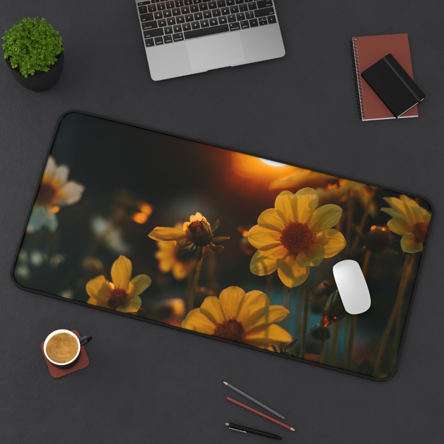Golden Hour Bloom BossMat – Sunset Serenity