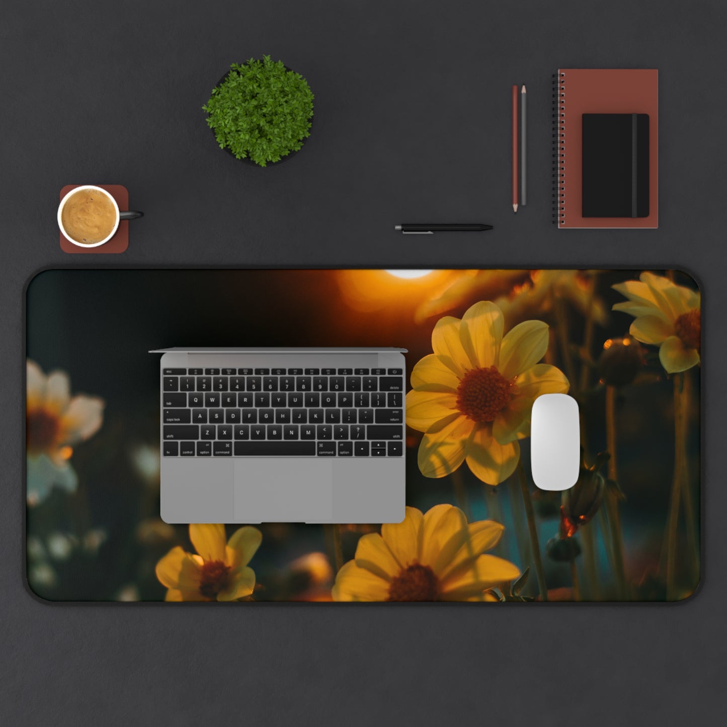 Golden Hour Bloom BossMat – Sunset Serenity