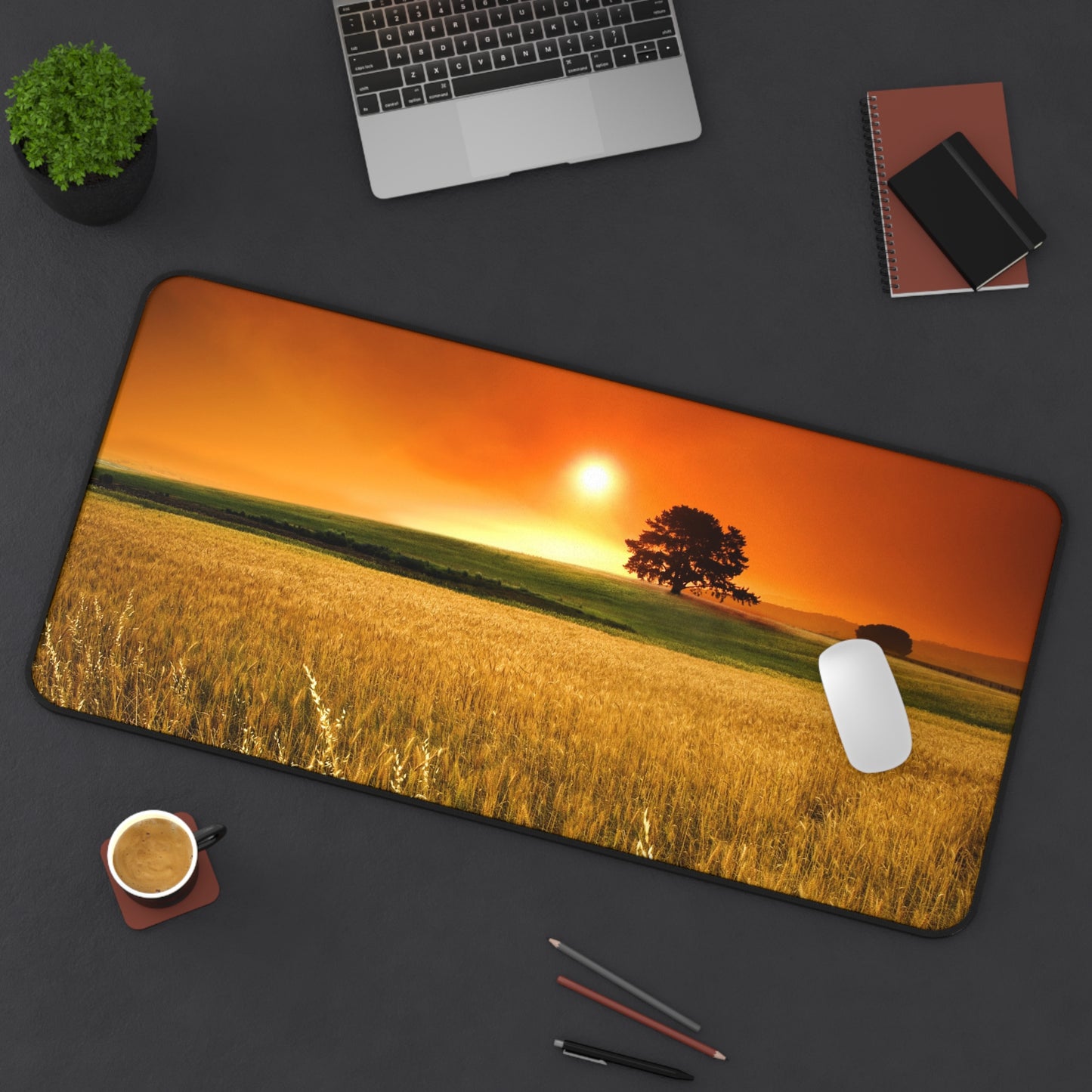 Golden Horizon BossMat – Wheatfield Sunset Serenity