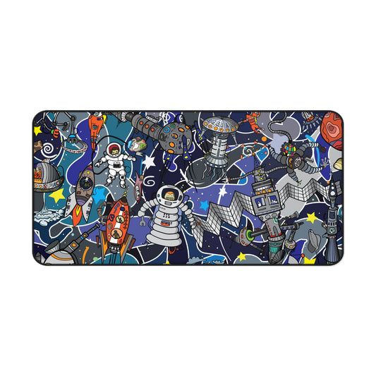 Cosmic Cartoon Chaos Desk Mat